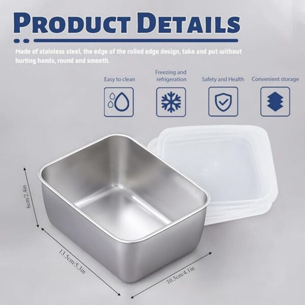 Stainless Steel Food Containers With Lids Item No#30374 - Image 3