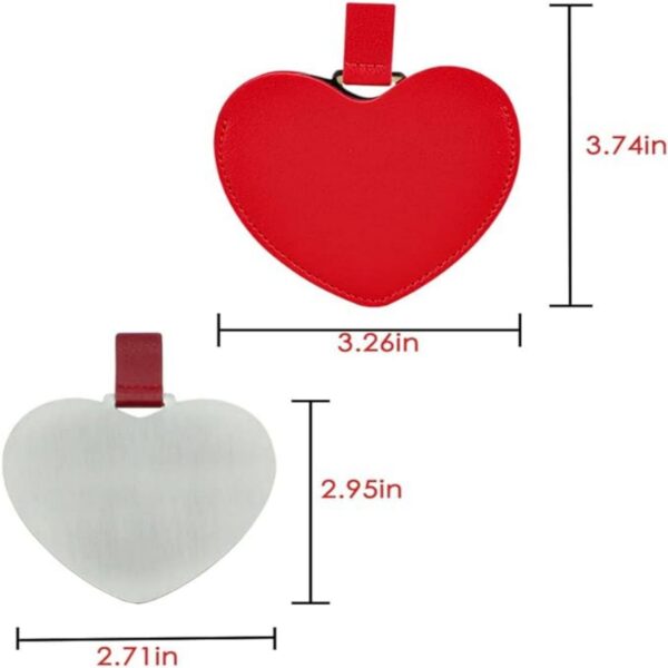 Mini Small Heart Shaped Mirror With Pu Leather Cover Item No#30387 - Image 4