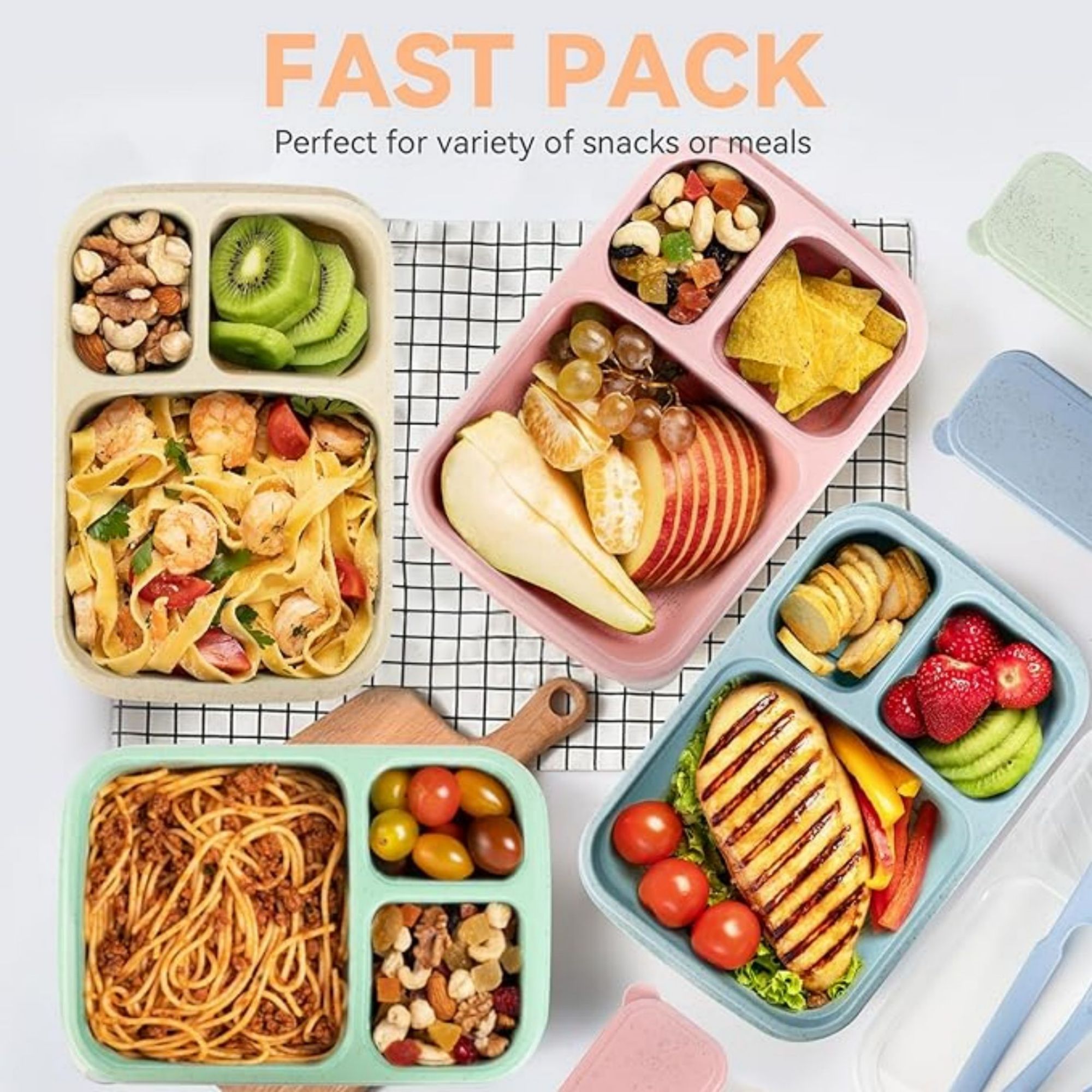 Wheat Straw Bento Lunch Boxes Item No#30401 - Image 3