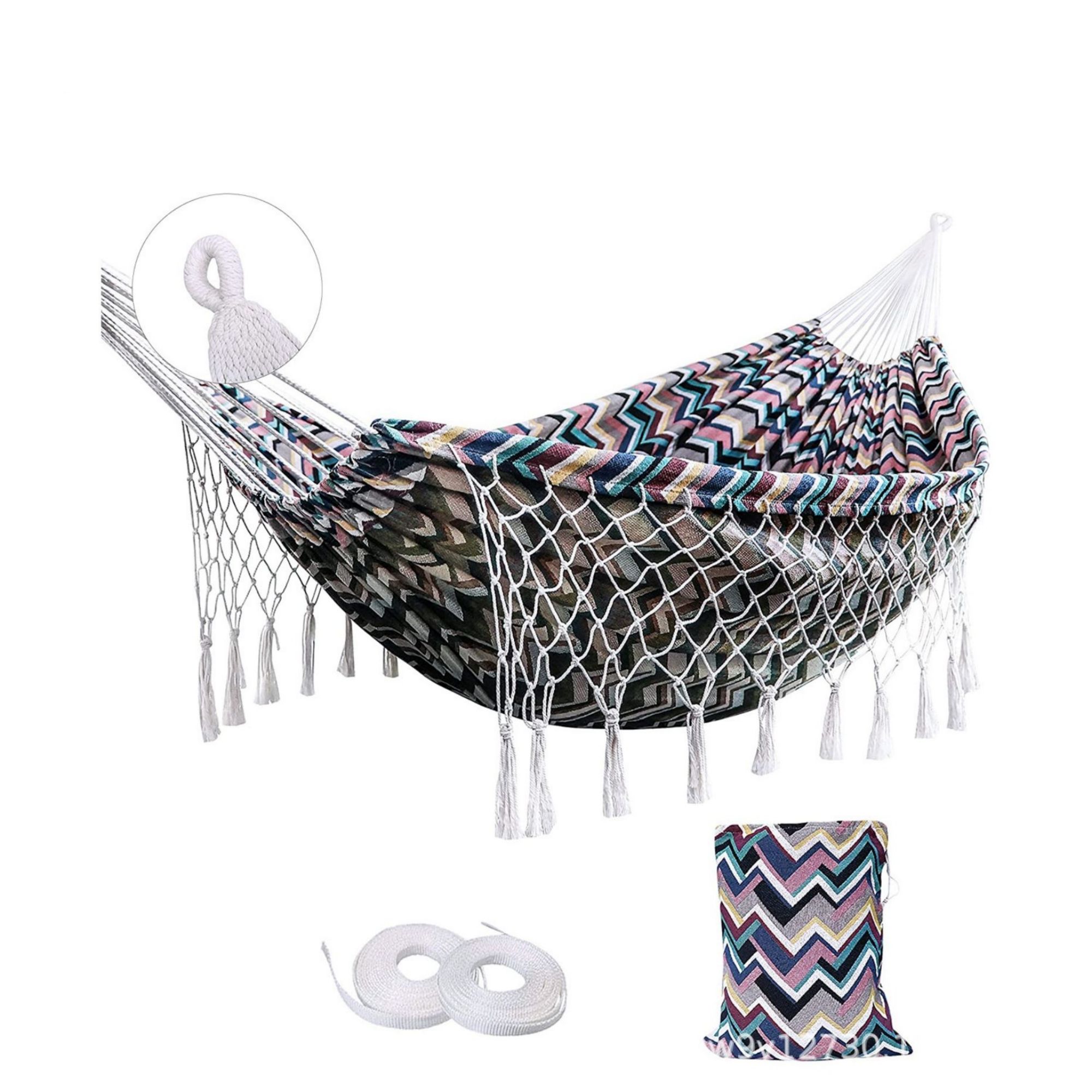 Camping Hammock With Colorful Wave Pattern Item No#30441