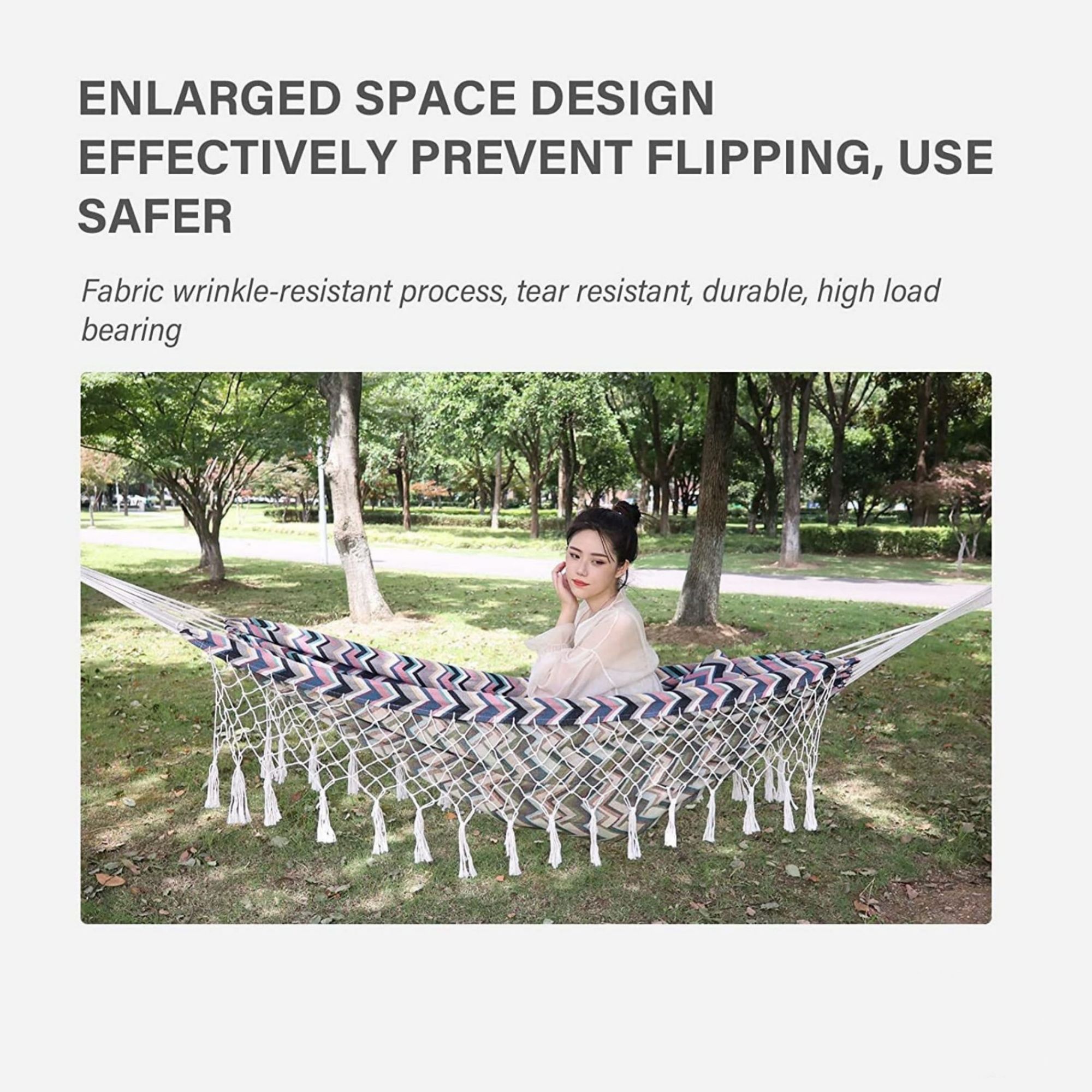 Camping Hammock With Colorful Wave Pattern Item No#30441 - Image 4