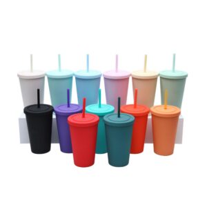 16Oz Double-Layer Straw Cup Item No#30491