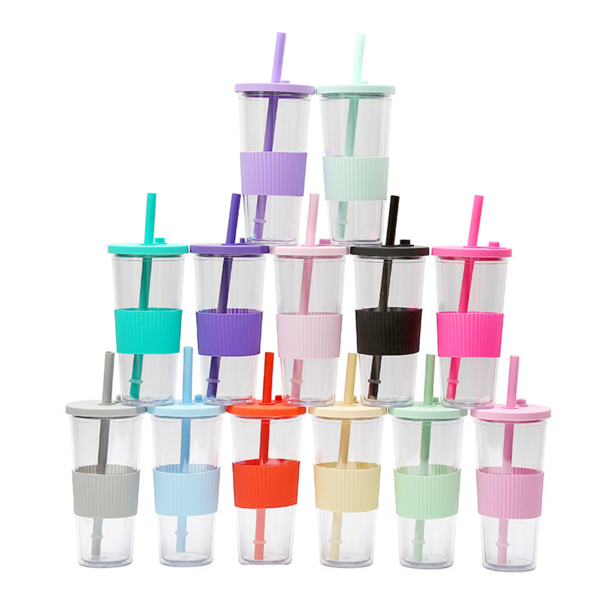 24Oz Silicone Straw Cup Item No#30501