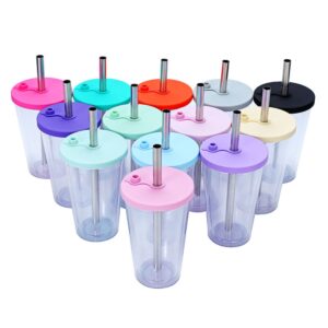 16Oz Double-Layer Straw Cup Item No#30503