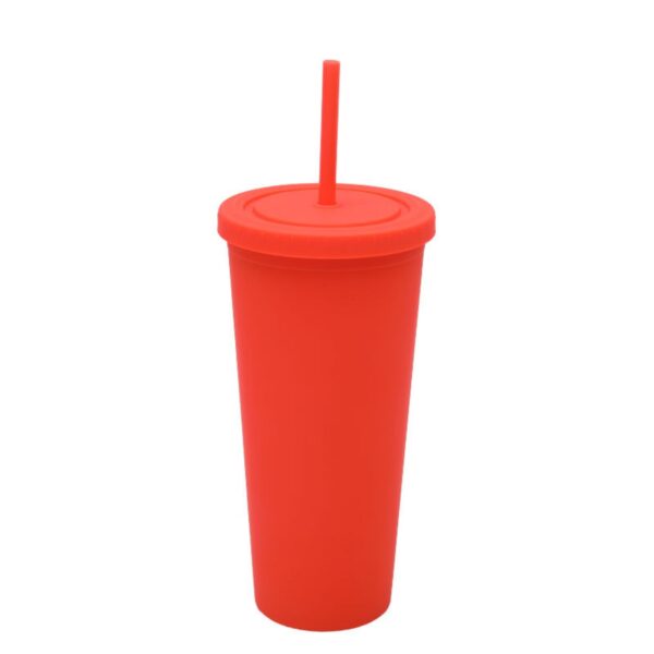 24Oz Double-Layer Frosted Straw Cup Item No#30506 - Image 3