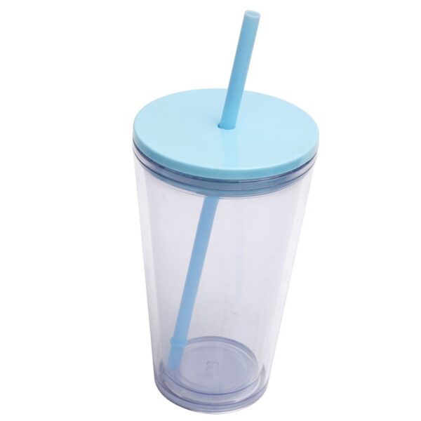 16Oz Fashion Double Layer Straw Cup Item No#30509 - Image 2