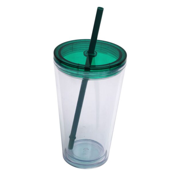 16Oz Fashion Double Layer Straw Cup Item No#30509 - Image 5
