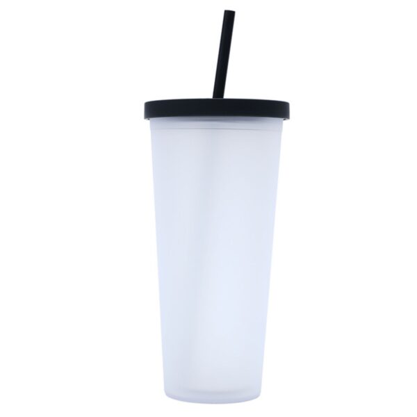 24Oz Frosted Double-Layer Straw Cup Item No#30512 - Image 2