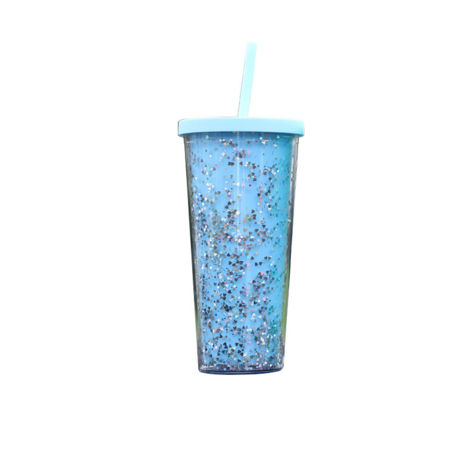 24Oz Mixed Sequin Straw Cup Item No#30513 - Image 2