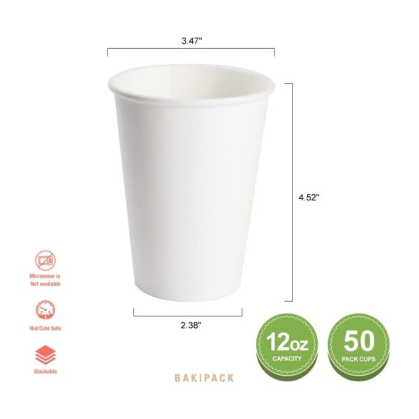 50 Pack 12 Oz Disposable Paper Cups Item No#30531 - Image 2