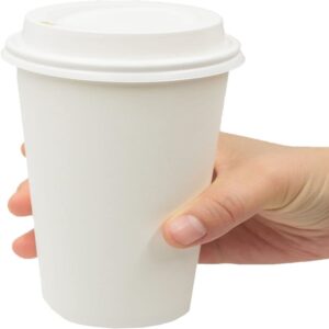 50 Pack 16 Oz Disposable Paper Cups With Lids Item No#30532