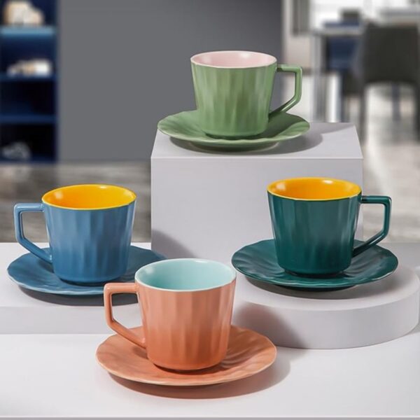 8Oz European Ceramic Mug With Tray Item No#30542 - Image 2