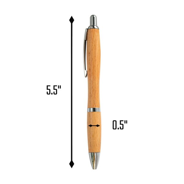 Bamboo Retractable Ballpoint Pen Item No#30577 - Image 2
