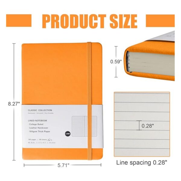 8.3"X5.7" 160 Pages Hardcover Lined Journal Notebook Item No#30589 - Image 2