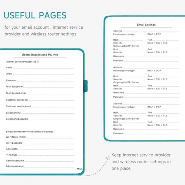 5.2"X7.8" 136 Pages Password Book With Alphabetical Tabs Item No#30590 - Image 6