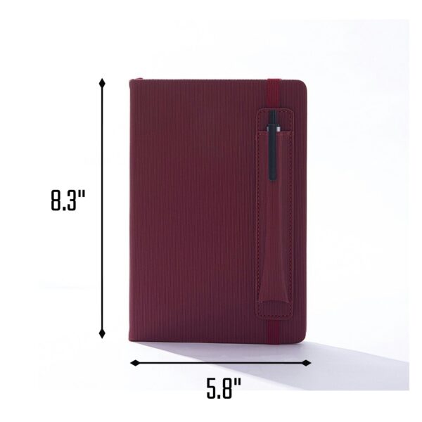 5.8"X8.3" 160 Pages Journal Notebook With Pen Holder Item No#30592 - Image 2