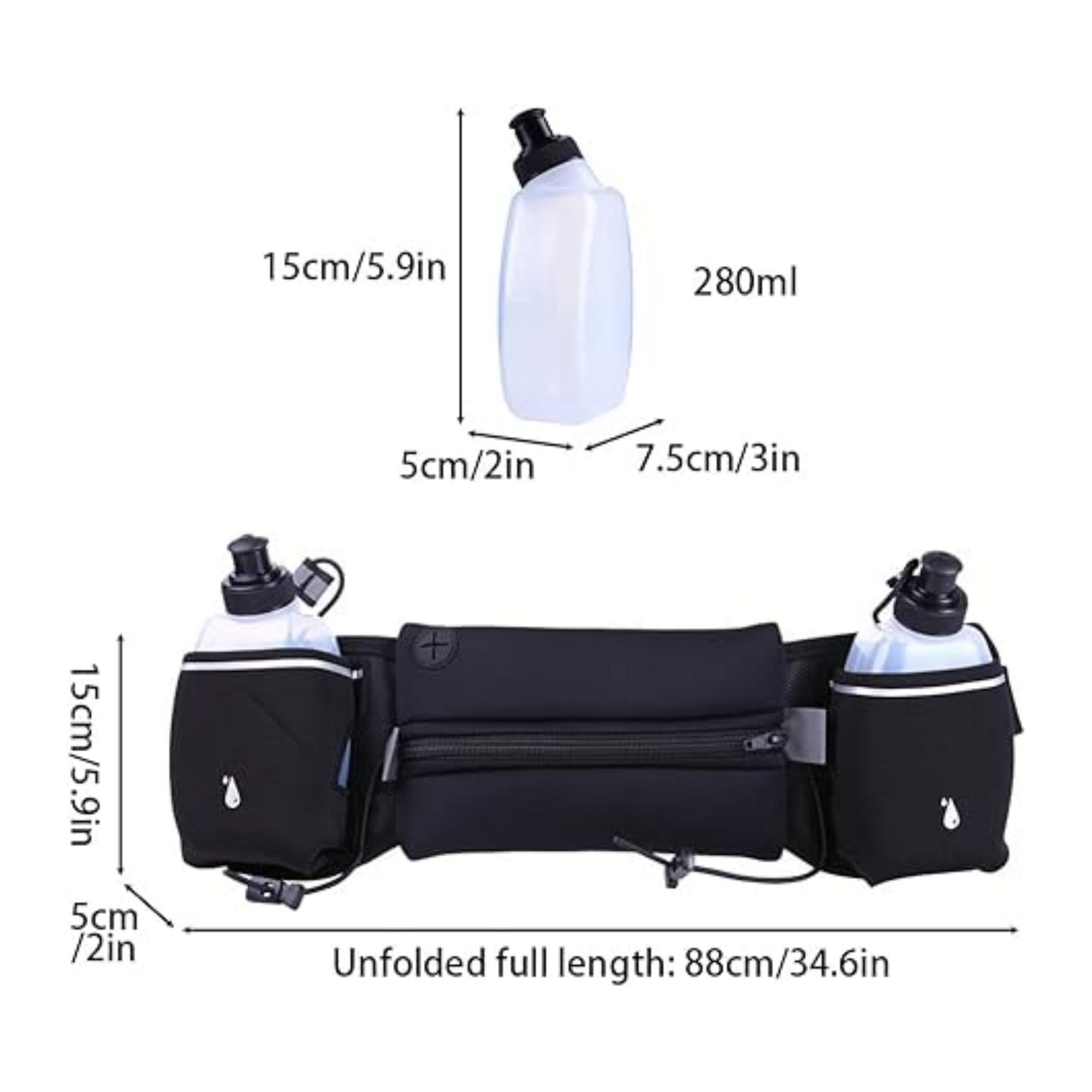 Running Belt Bag With 2 Water Bottle Item No#30601 - Image 2