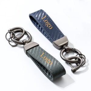 Carbon Fiber Style Key Chain With D-Ring Item No#30612