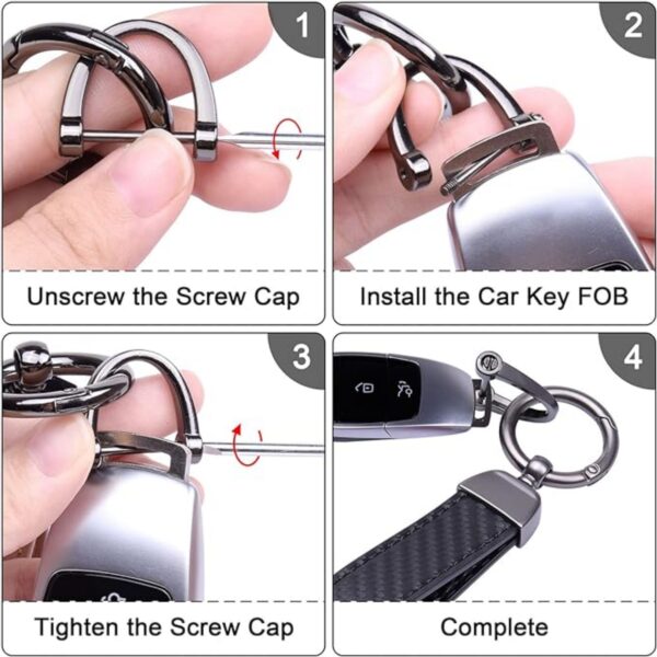 Carbon Fiber Style Key Chain With D-Ring Item No#30612 - Image 3