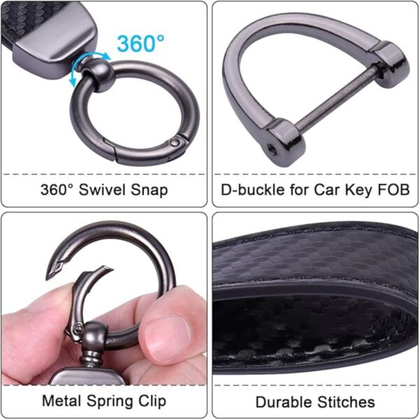 Carbon Fiber Style Key Chain With D-Ring Item No#30612 - Image 4