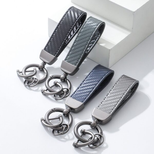 Carbon Fiber Style Key Chain With D-Ring Item No#30612 - Image 5