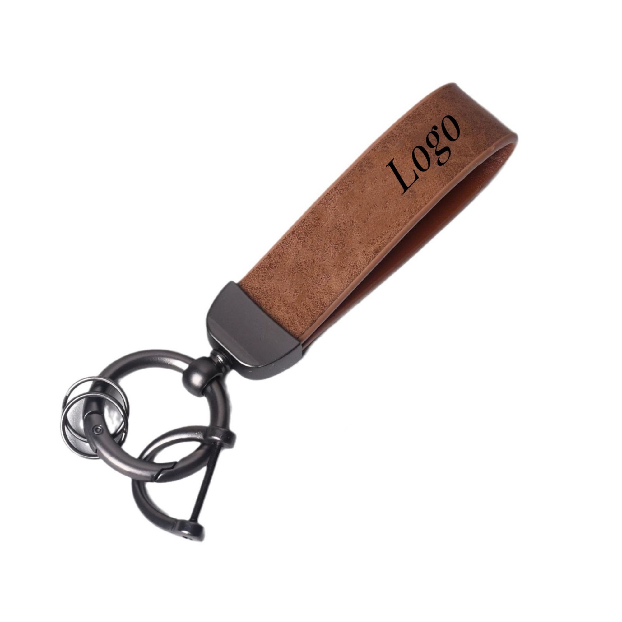Leather Key Chain Holder With Anti-Lost D-Ring Item No#30616