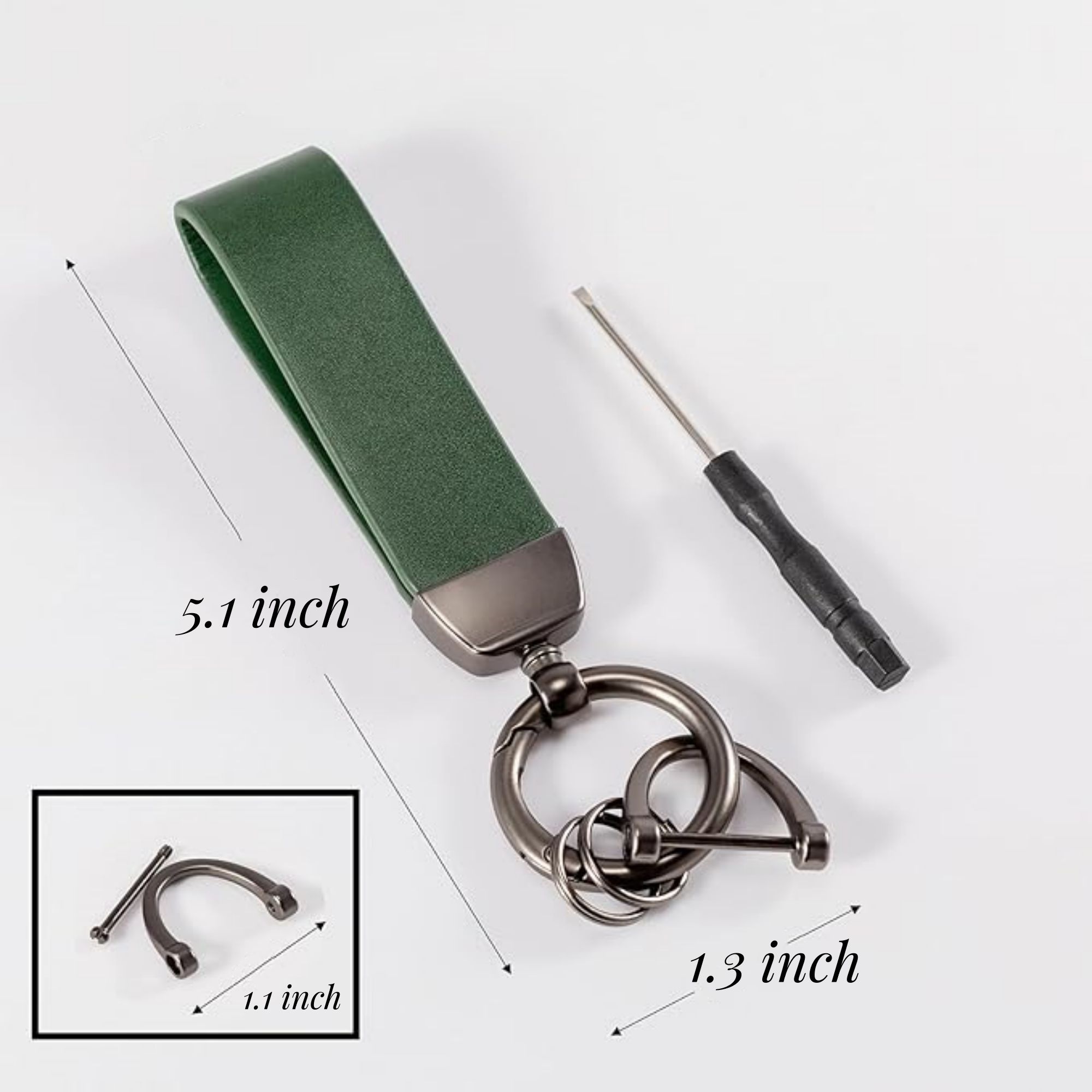 Leather Key Chain Holder With Anti-Lost D-Ring Item No#30616 - Image 2