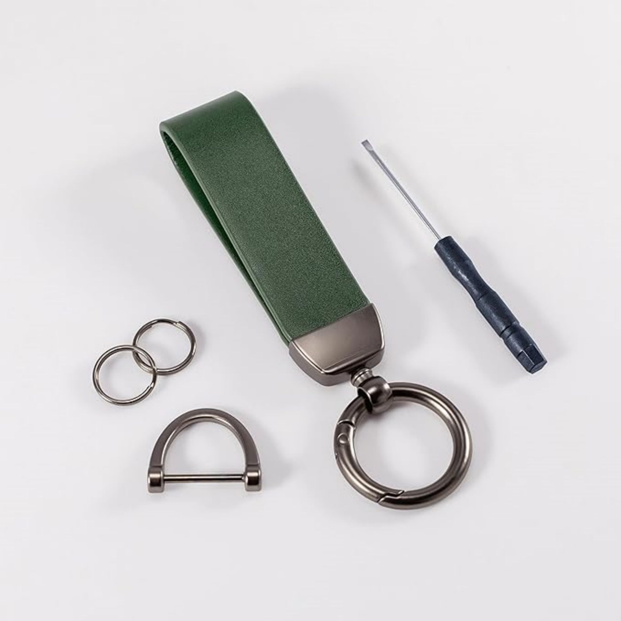 Leather Key Chain Holder With Anti-Lost D-Ring Item No#30616 - Image 3