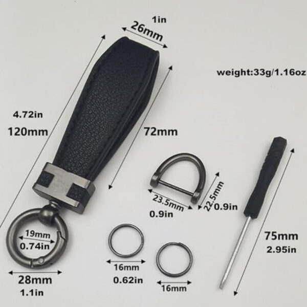 Leather Car Keychain With 360 Degree Rotatable Item No#30618 - Image 2