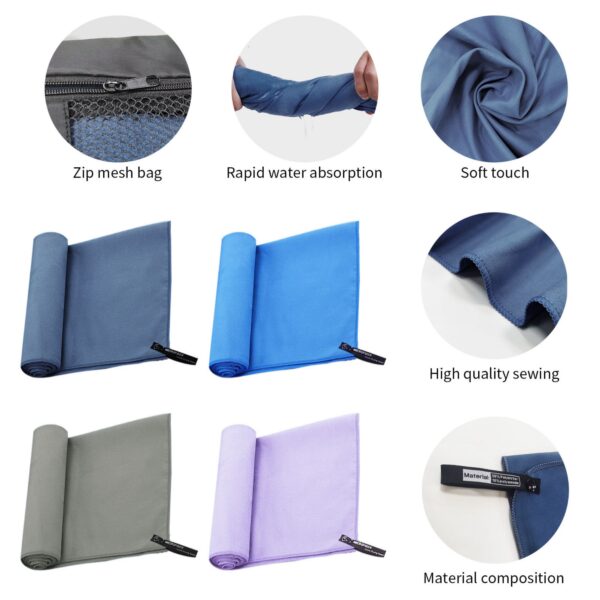 Microfiber Travel & Gym & Camping Towel Item No#30629 - Image 3