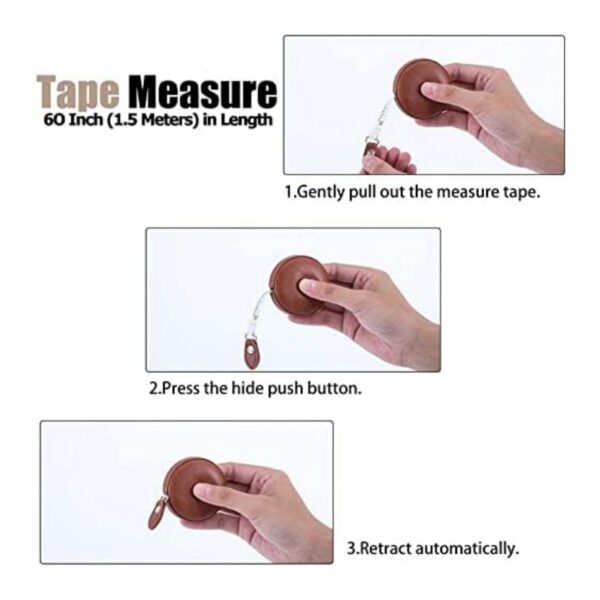 Leather Retractable Tape Measuring Dual Sided 60 Inch/1.5 M Item No#30680 - Image 4
