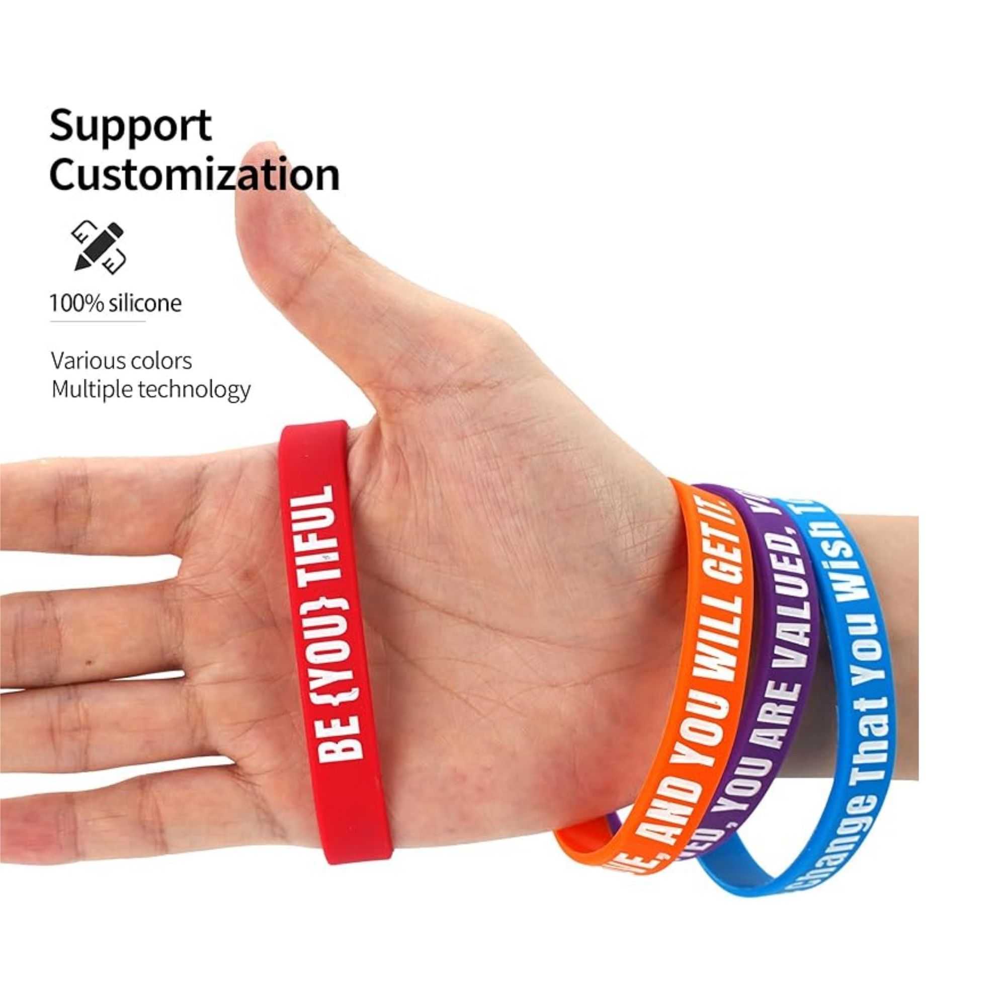 Custom Solid Color Silicone Wristband Item No#30703 - Image 3