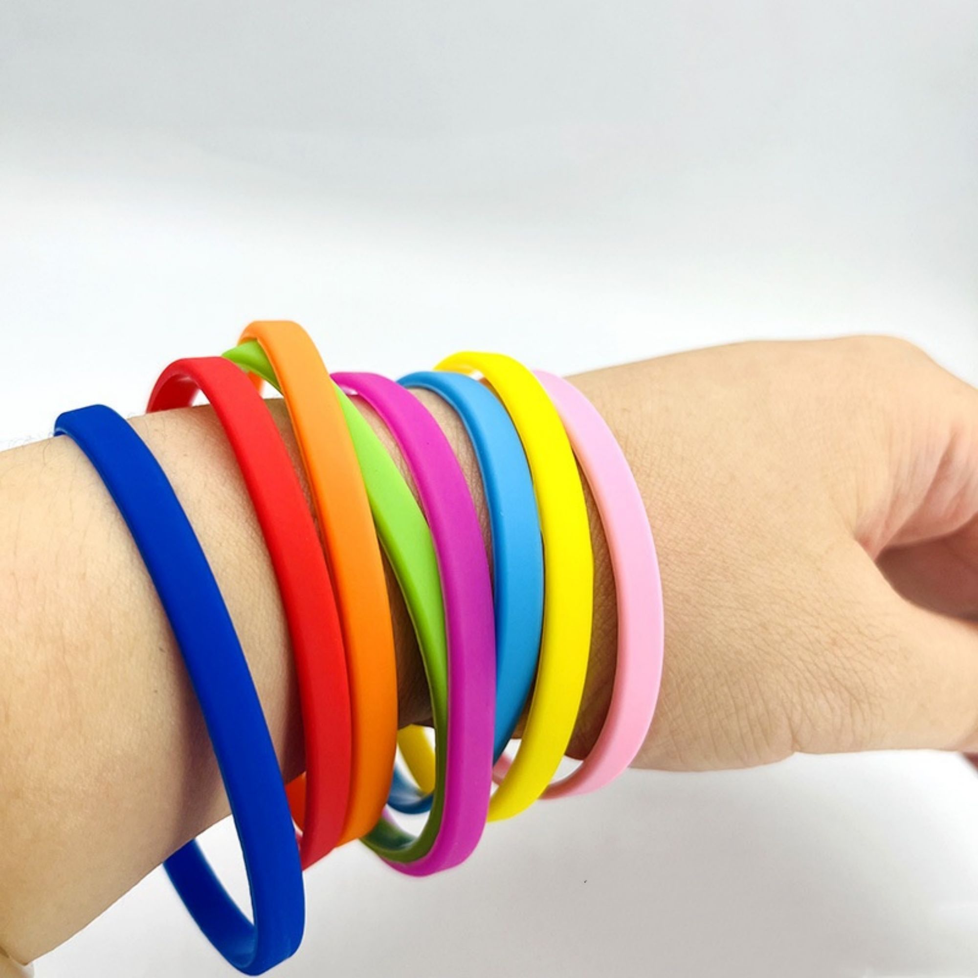 Custom Solid Color Thin Silicone Wristband Item No#30707 - Image 3