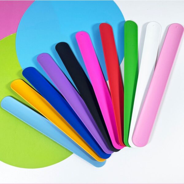 Multicolor Slap Wrist Silicone Wristband Item No#30708 - Image 4