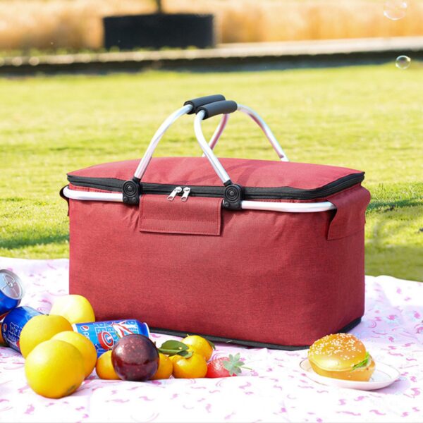 18L Solid Color Foldable Insulated Picnic Basket Item No#30726 - Image 6