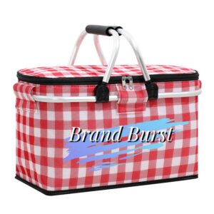 18L Lattice Foldable Insulated Picnic Basket Item No#30727