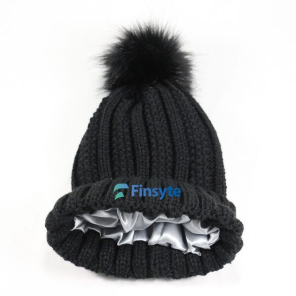 Winter Knitted Beanie Hat With Fur Pom Item No#30849