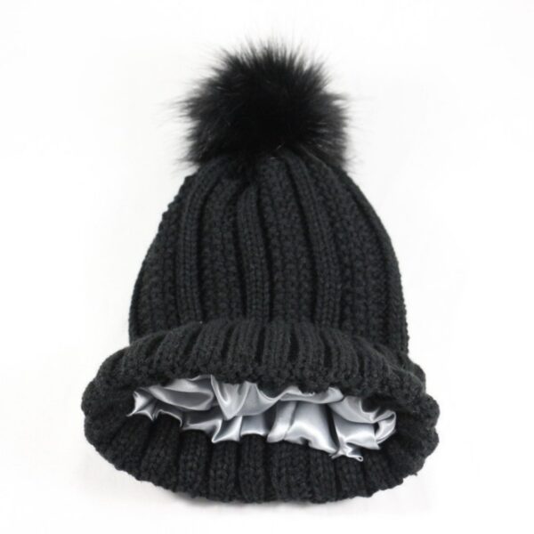 Winter Knitted Beanie Hat With Fur Pom Item No#30849 - Image 2