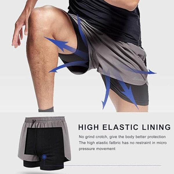 Mens 2 In 1 Running Short Item No#31025 - Image 3