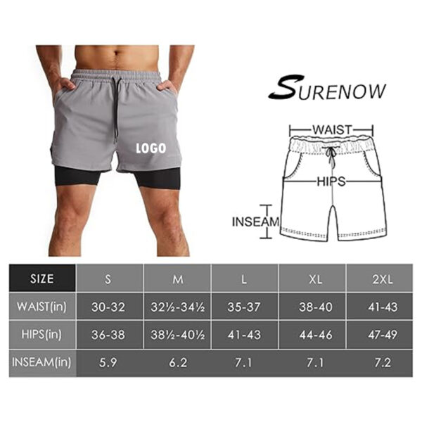 Mens 2 In 1 Running Short Item No#31025 - Image 4