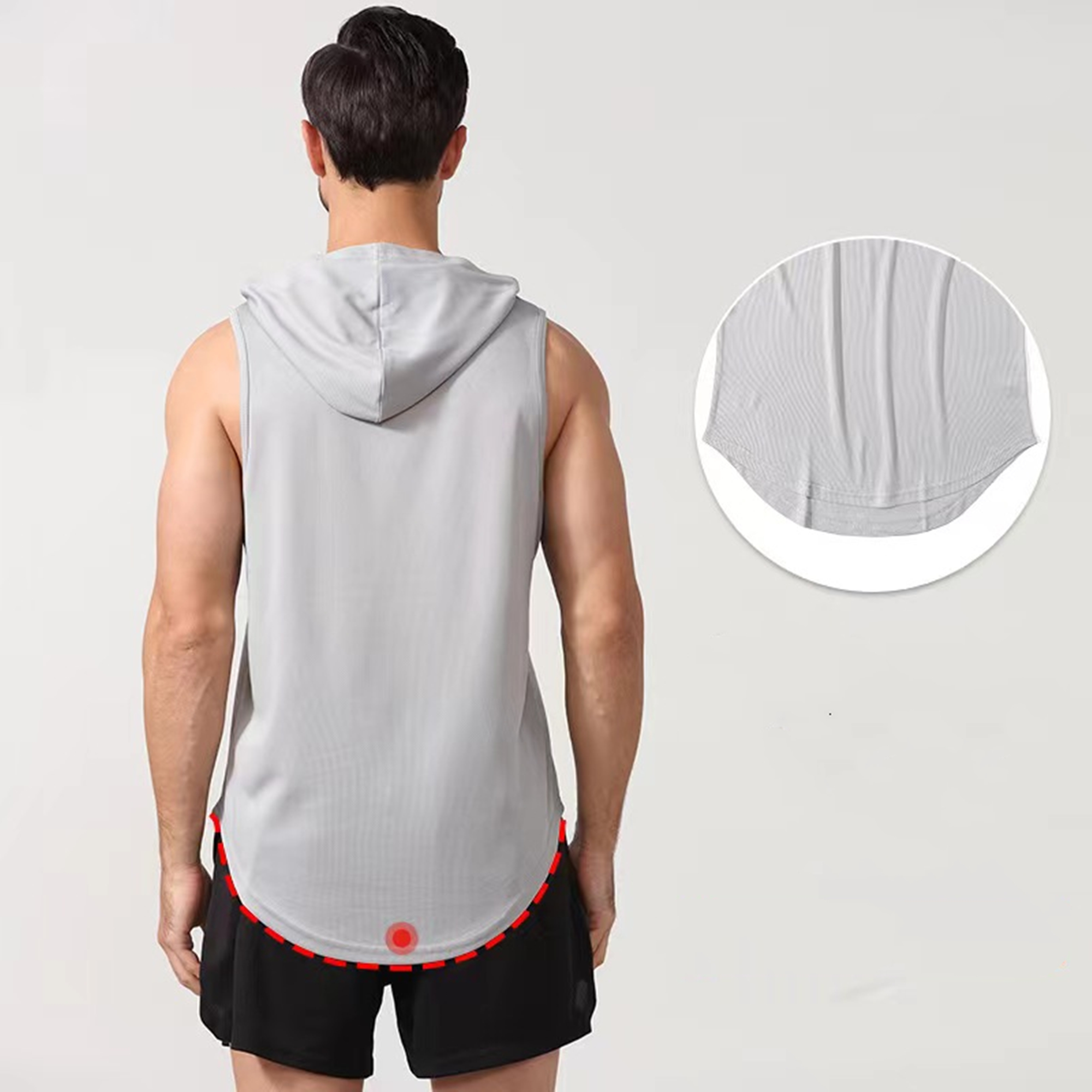Sleeveless Gym Hoodie For Men Item No#31032 - Image 3