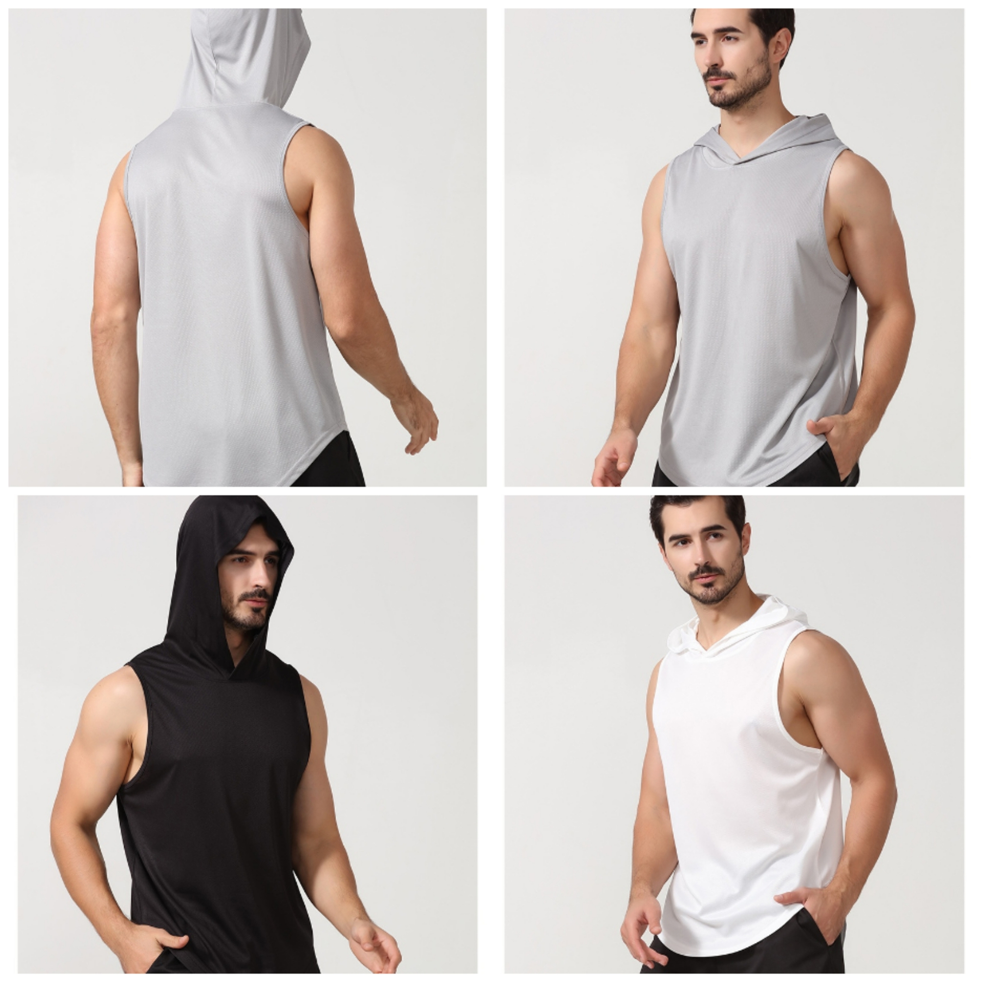 Sleeveless Gym Hoodie For Men Item No#31032 - Image 4