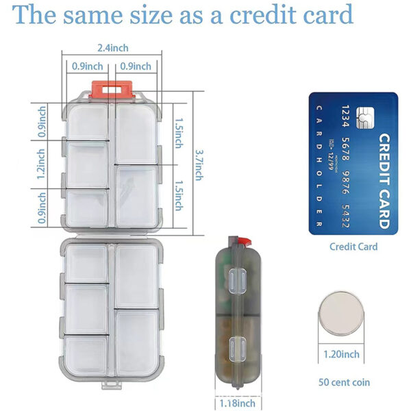 Travel Pill Box With 10 Compartments Item No#31042 - Image 2