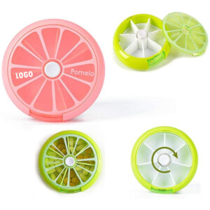 Round Weekly Pill Cases With Fruit Color Item No#31046