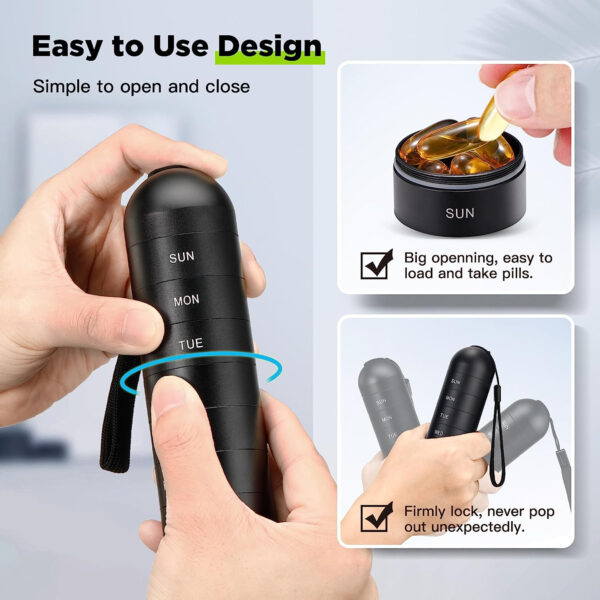 Metal Moisture Proof Weekly Pill Organizer Item No#31050 - Image 3