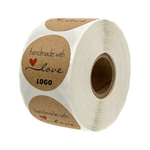 Kraft Handmade With Love Stickers Roll Item No#31055