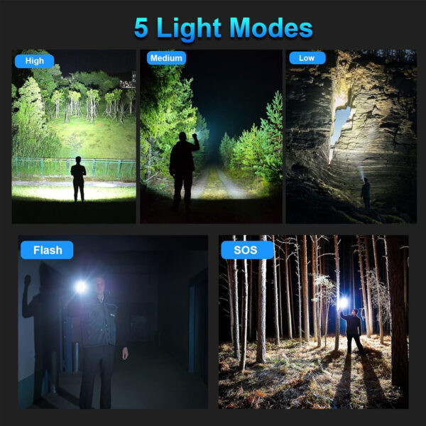 Rechargeable Flashlights With 5 Modes Item No#31074 - Image 5