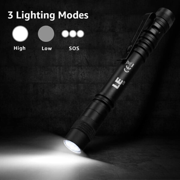 Led Pen Flashlight With Clip Item No#31075 - Image 3