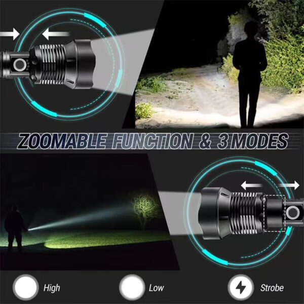 Super Bright Rechargeable Led Flashlight Item No#31076 - Image 4