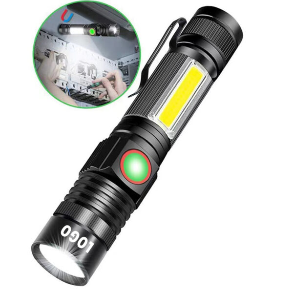 Rechargeable Magnetic Led Flashlight With Cob Item No#31078